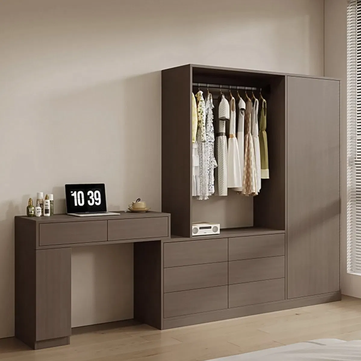 Premium Solid Wood Dresser with Mirror Spacious Drawers for Bedroom