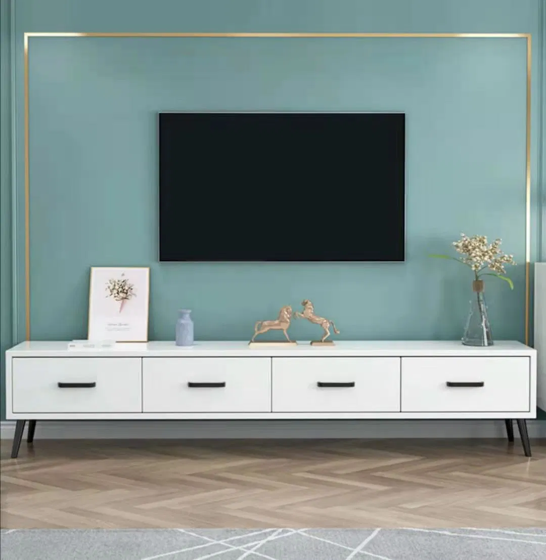 Modern Style Simple Wooden MDF Storage Cabinet TV Stand for Home Living Room
