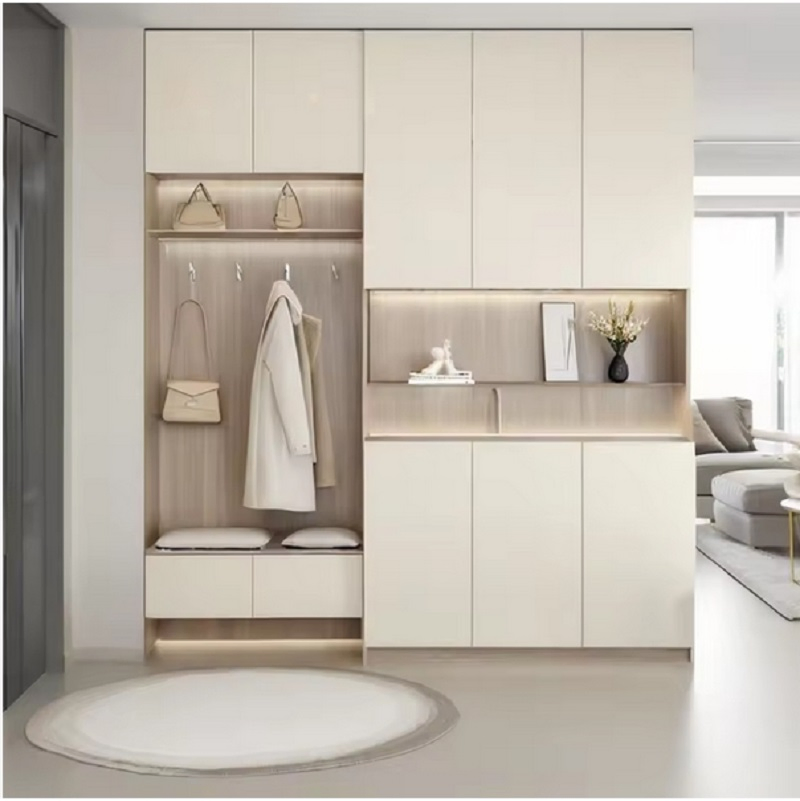 Modern Durable Wooden Shoe Cabinet with Door Entryway Furniture for Home Living Room Shoe Racks Storage