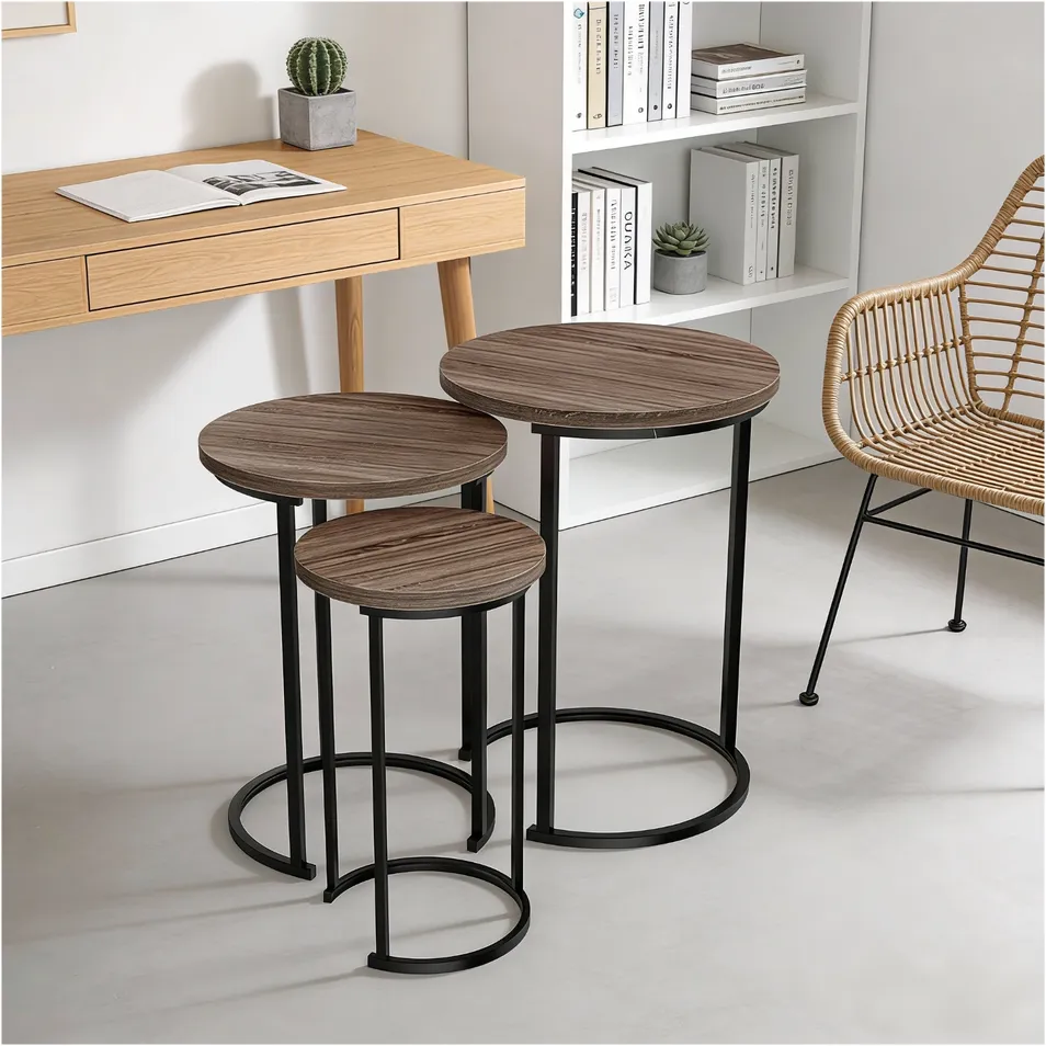 Nested Round Coffee Table Set 1