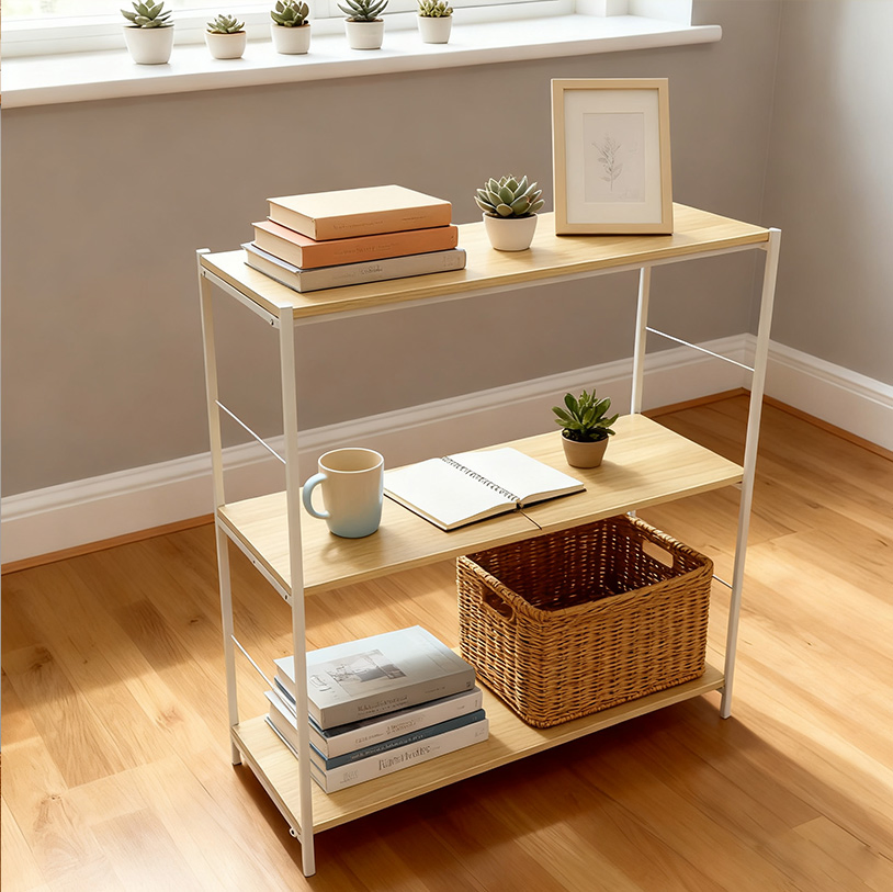 Factory Made Simple Stylish Storage Shelves Narrow Entrance Side Console 3-Tier Industrial Entryway Table for Hallway Living Room Office