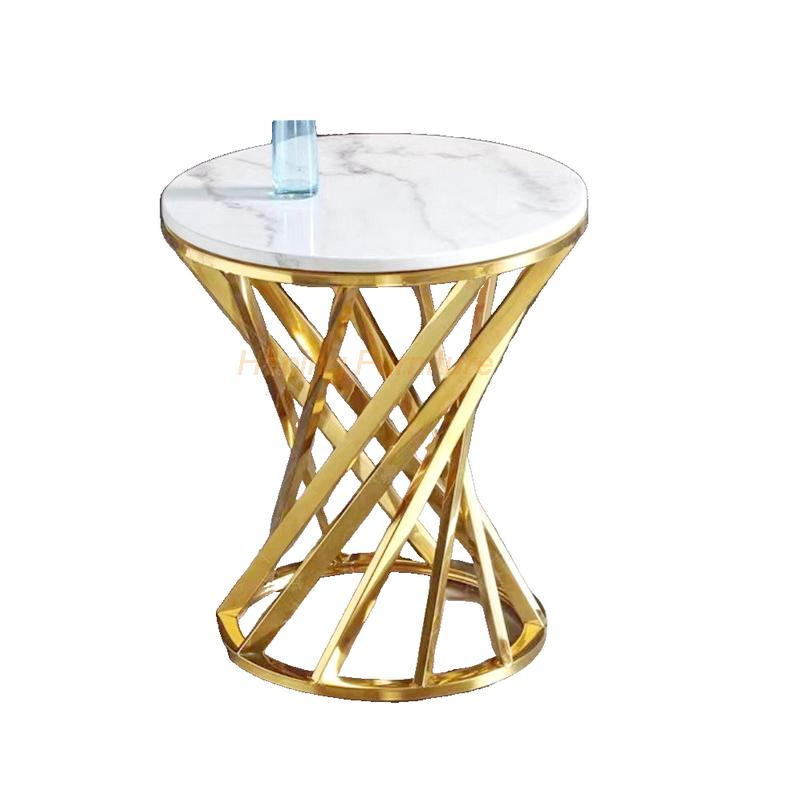 Night Club Entryway Hallway Marble Wedding Console Table with Gold Stainless Steel Legs