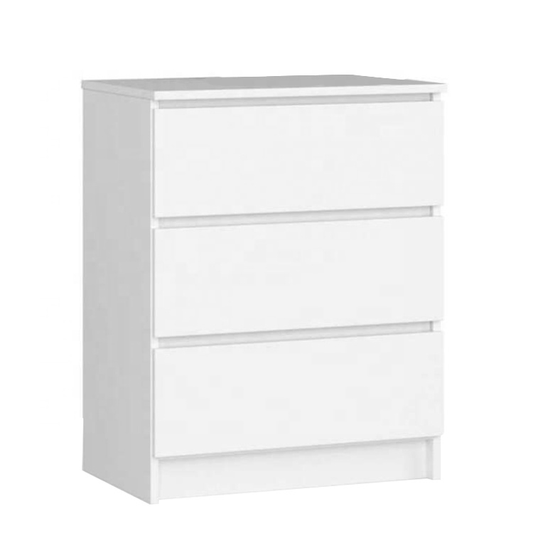 White Bedroom Living Room Storage Dresser Furniture Wood 4 Drawer Cabinet, Chest of Drawer