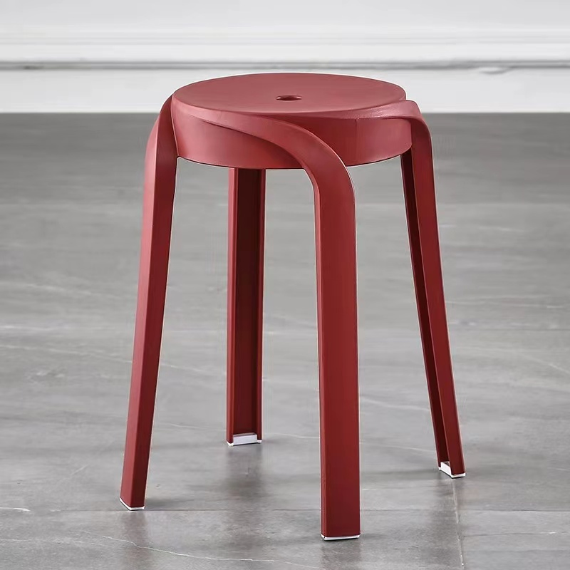 Plastic Thicken Adult Hotel Living Room Restaurant Stacking Dining Round Stool Bench