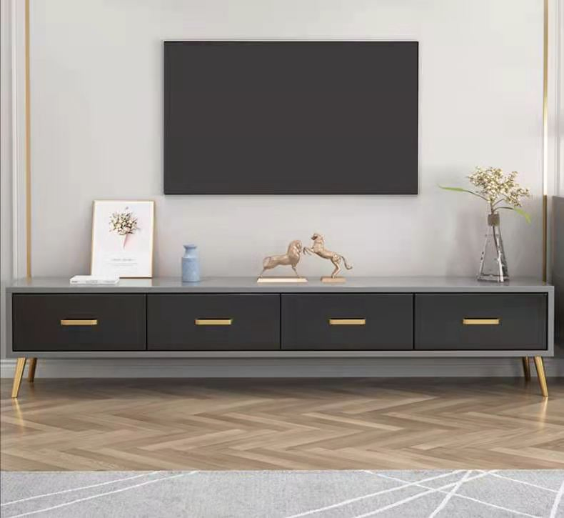 Modern Style Simple Wooden MDF Storage Cabinet TV Stand for Home Living Room