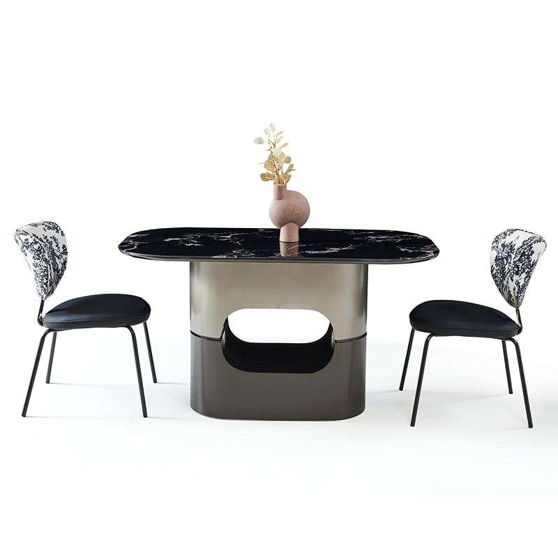 Luxury High Quality Marble Top Wooden Leg Dining Table &amp; Chair Set - Rectangle Commercial Hotel Furniture for Restaurant Room Project Bulk Order Factory Direct