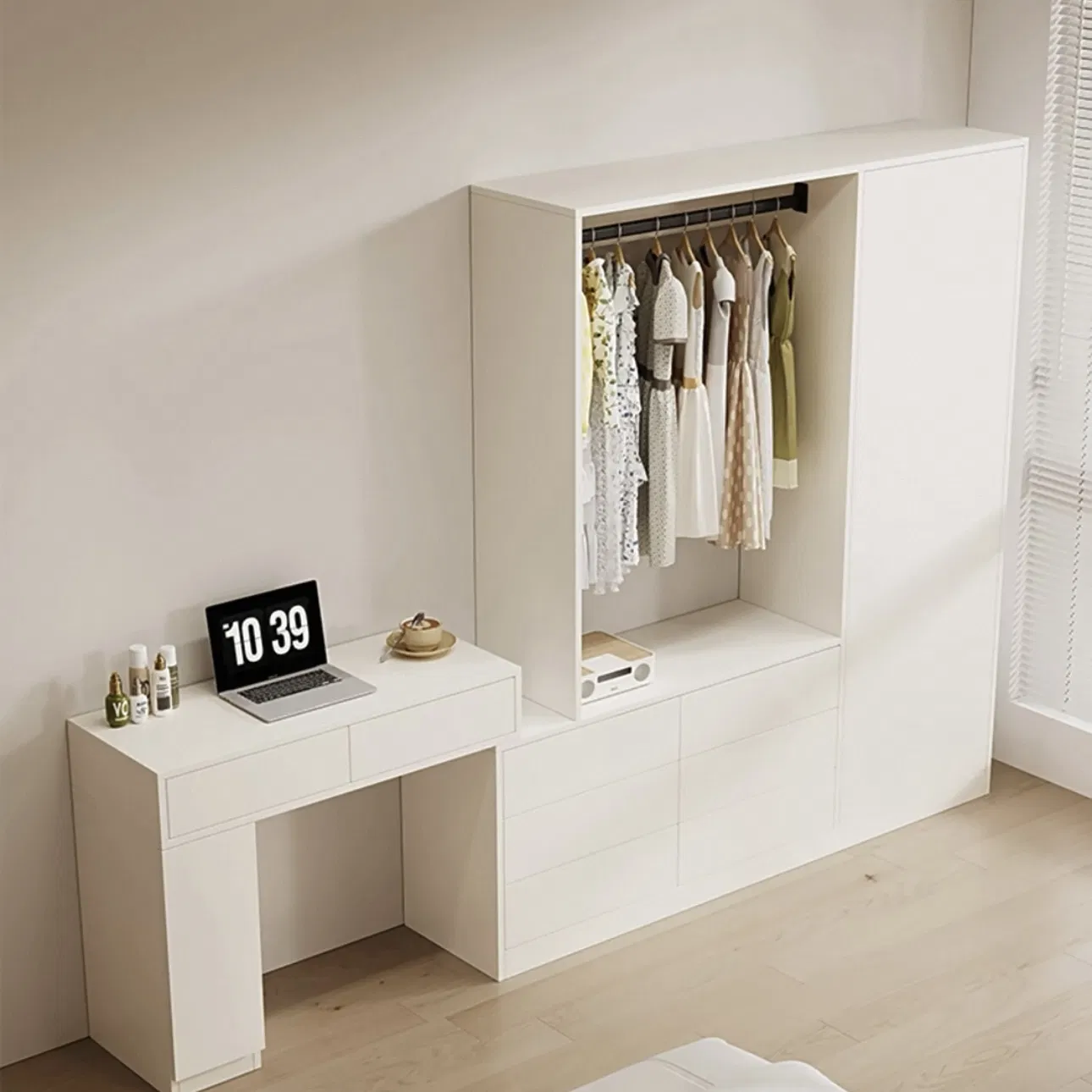 Premium Solid Wood Dresser with Mirror Spacious Drawers for Bedroom