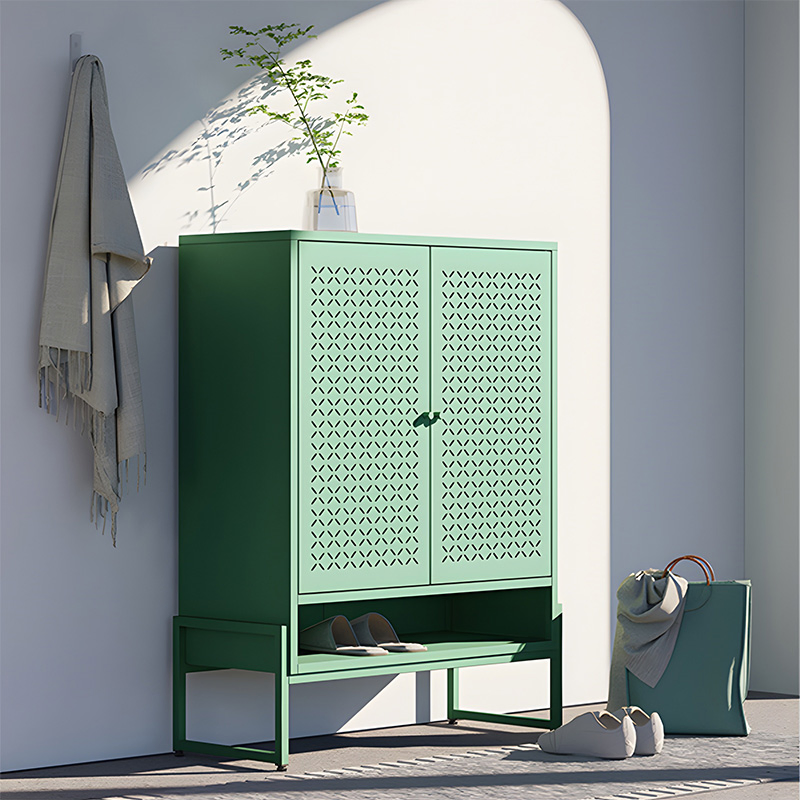 2025 New Design 2-Tier Shoe Storage Cabinet with Door Hallway Entryway