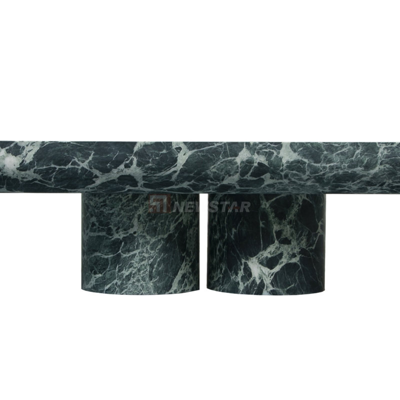 Newstar Hot Selling Modern Design Coffee Table Living Room Furniture Set Natural Verde Alpi Green Marble Coffee Table