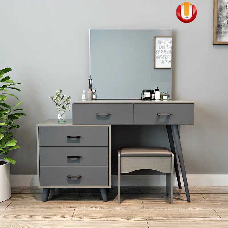 Chinese Top Quality Wooden Home Bedroom Furniture Makeup Table Dresser with Mirror