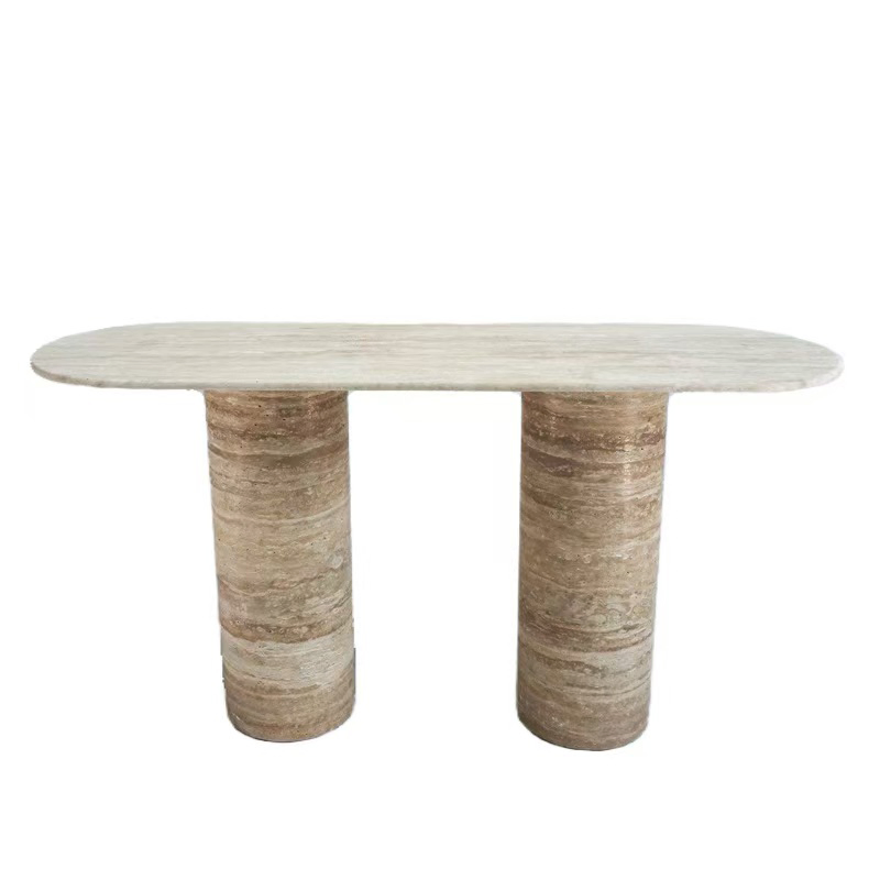 Custom Travertine Console Table Beige Travertine Entryway Table