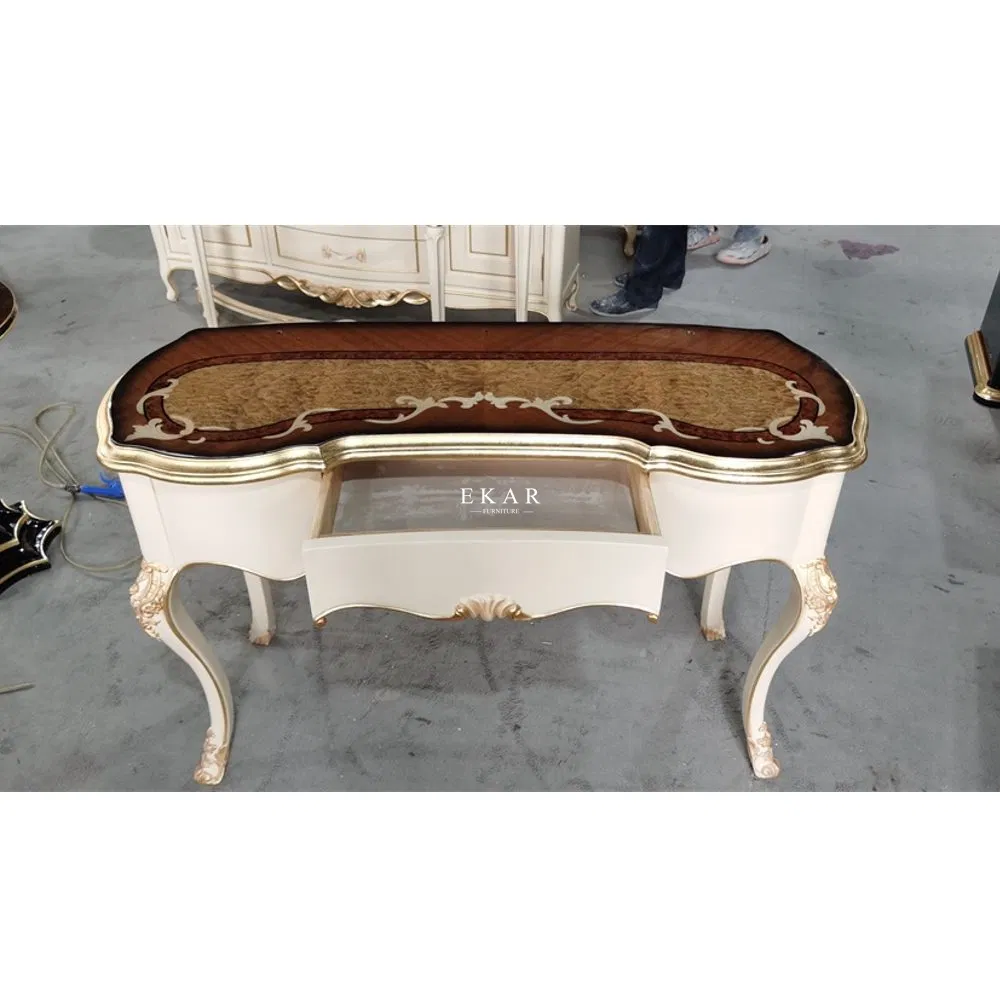 Luxury French Style Bedroom Furniture Antique Dresser Wooden Home Furniture Carton Solid Wood Birch Luxury Classic