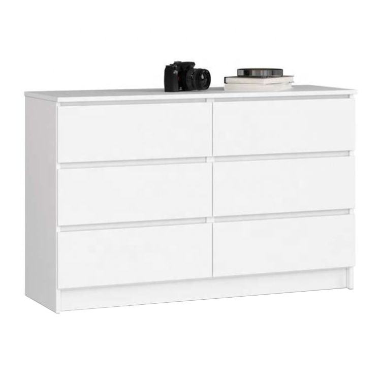White Bedroom Living Room Storage Dresser Furniture Wood 4 Drawer Cabinet, Chest of Drawer