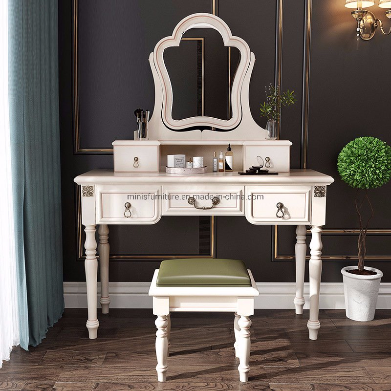 Beautiful Home/Hotel Bedroom Table Furniture Dresser with Mirror/Stool