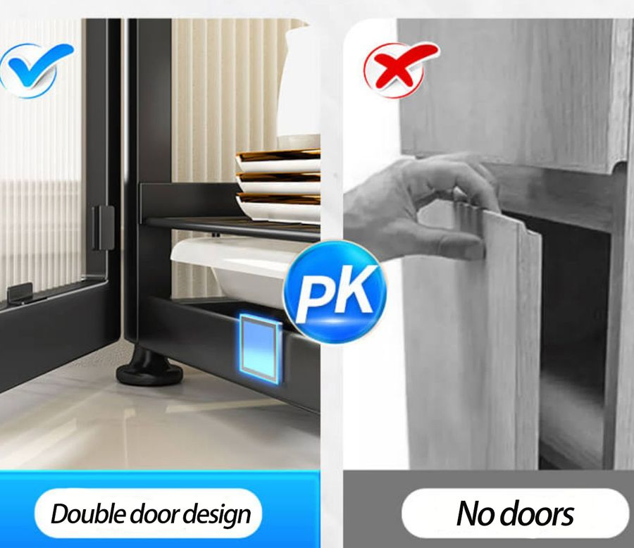 Storage Cabinet Living Room Furniture Luxury Dining Room Buffet Kitchen Glass Doors Sideboard