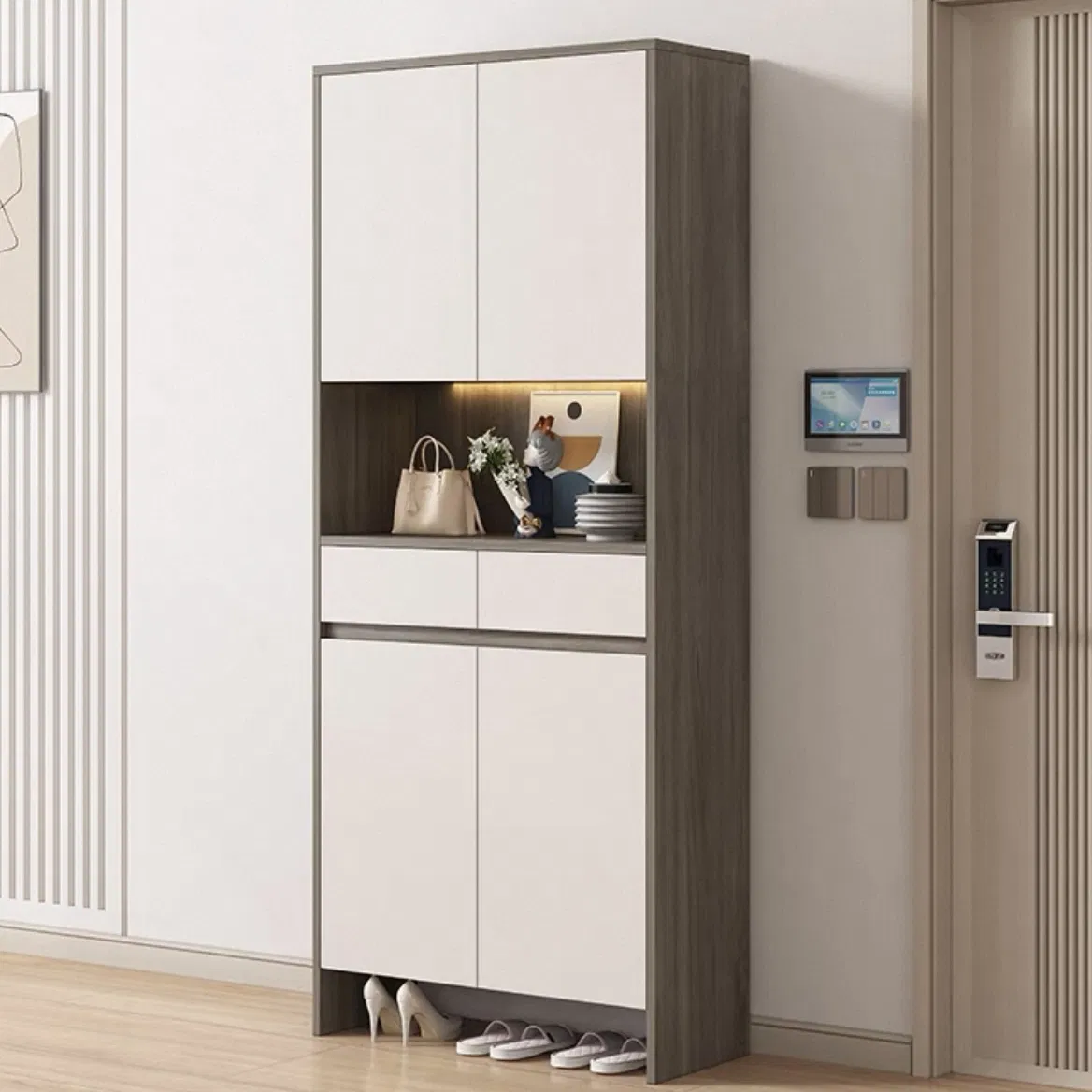 Stylish Solid Wood Shoe Storage Cabinet for Entryway Organization