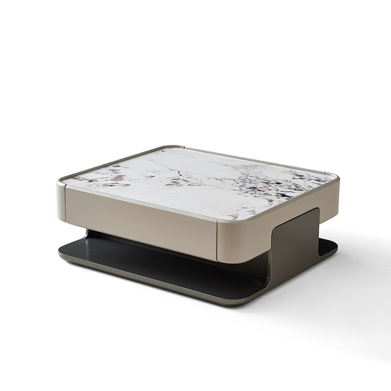 Factory Wholesale Smart Rectangular Marble Coffee &amp; Small Stone Tea Table for Luxury High Quality Commercial Hotel Project Living Room Furniture Bulk Order
