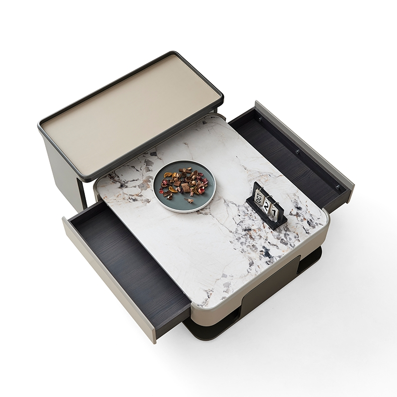 Factory Wholesale Smart Rectangular Marble Coffee &amp; Small Stone Tea Table for Luxury High Quality Commercial Hotel Project Living Room Furniture Bulk Order