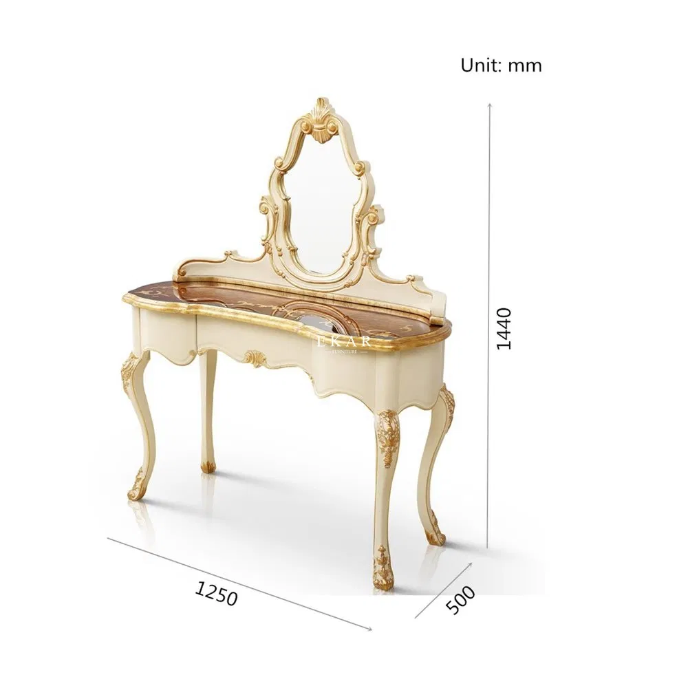 Luxury French Style Bedroom Furniture Antique Dresser Wooden Home Furniture Carton Solid Wood Birch Luxury Classic