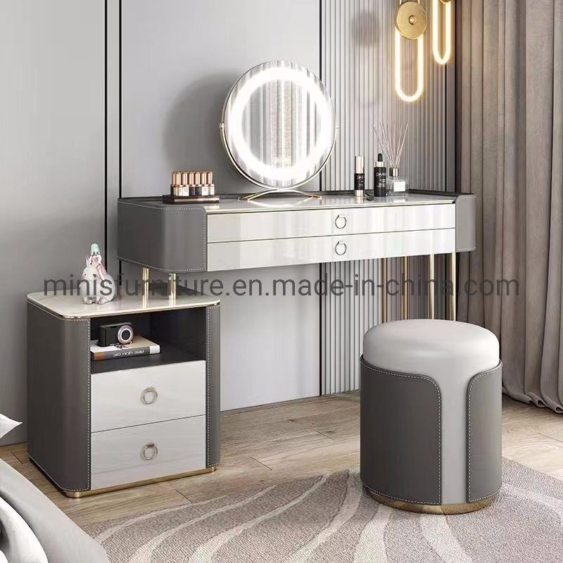 Modern Bedroom Marble Dressing Table Furniture White Dresser with Drawers