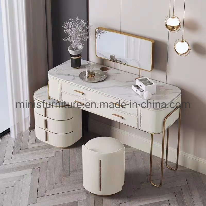 Modern Bedroom Marble Dressing Table Furniture White Dresser with Drawers