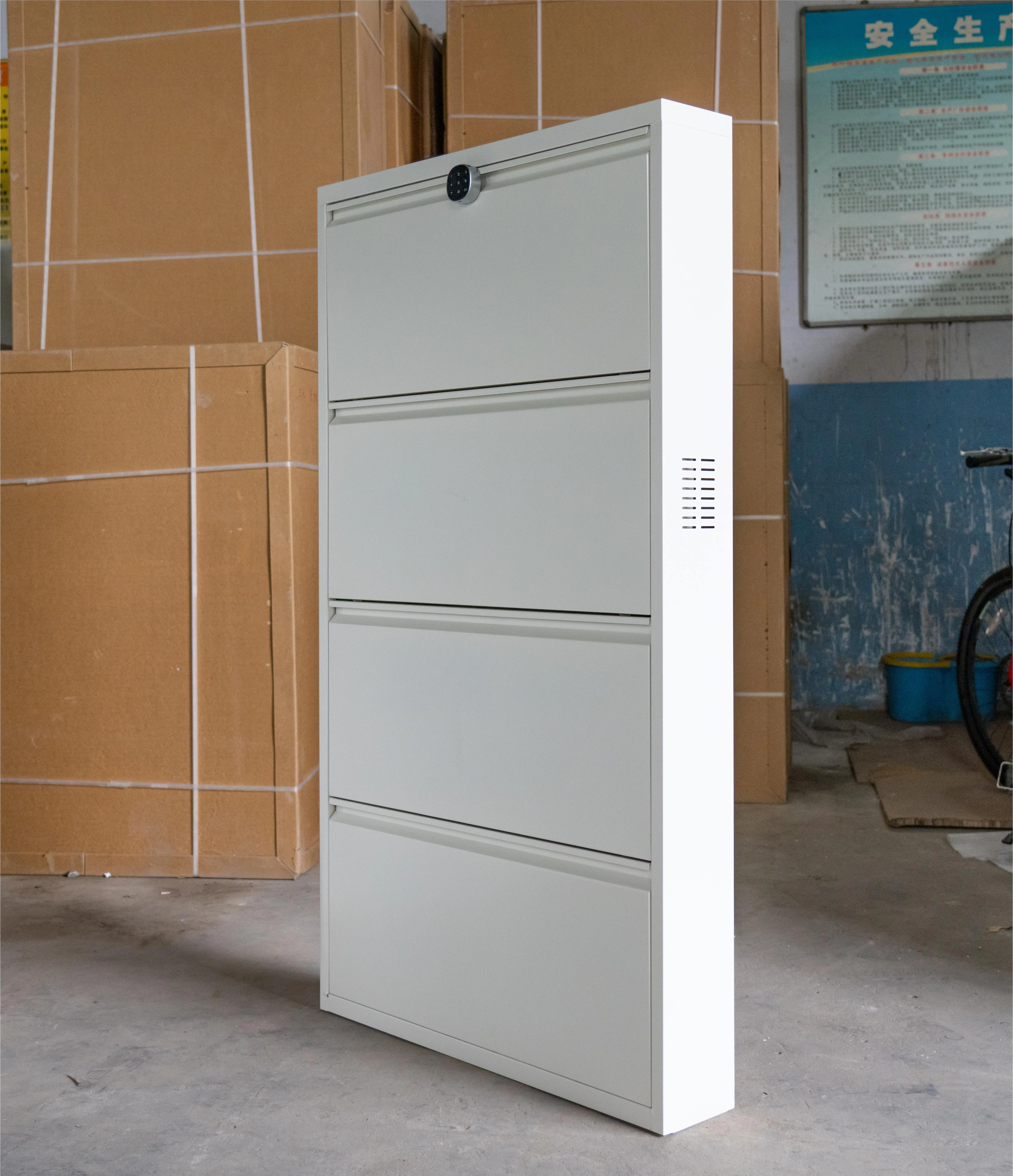 Industrial Metal Shoe Cabinet