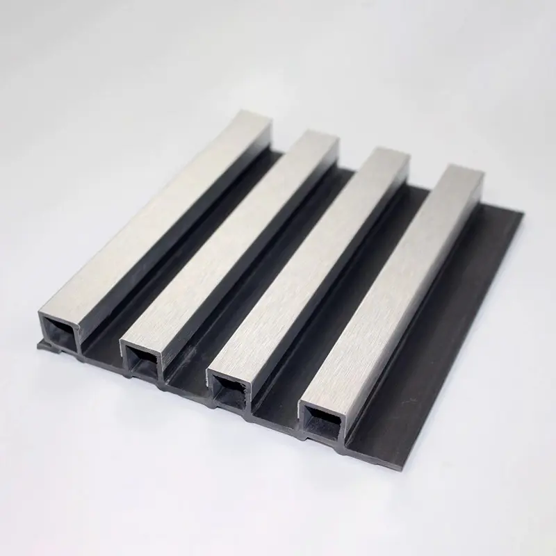 Wholesale High-End WPC Fluted Wall Panel for Semi-Lamination on Black Background Manufacturers, Manufacturer