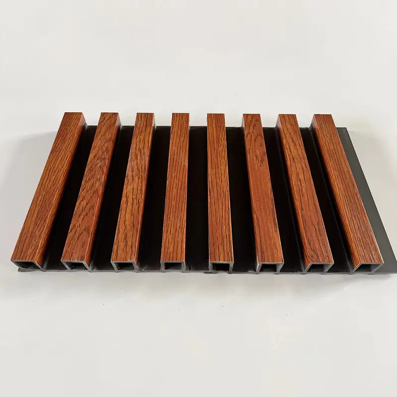 Wholesale High-End WPC Fluted Wall Panel for Semi-Lamination on Black Background Manufacturers, Manufacturer
