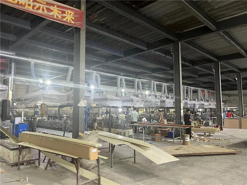 Qianbang WPC manufacturing factory overview in Linyi Shandong China