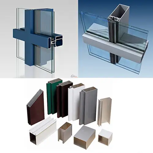 Custom Aluminum Curtain Wall Profile for Glass Wall Building Factory, Exporter