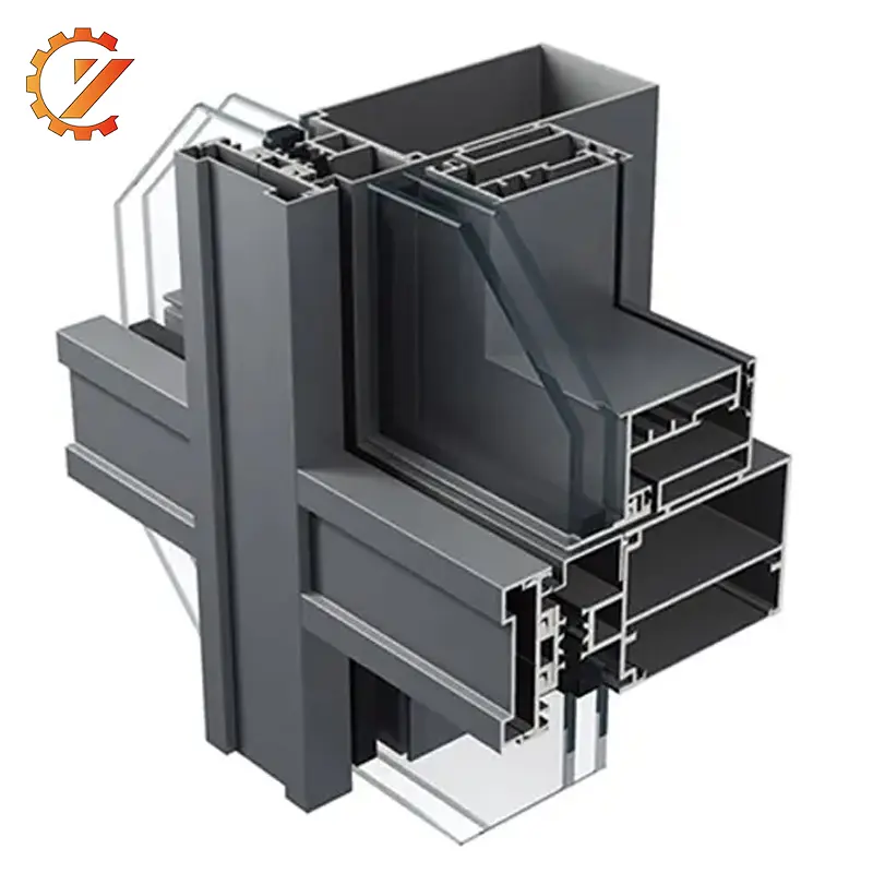 Custom Aluminum Curtain Wall Profile for Glass Wall Building Factory, Exporter