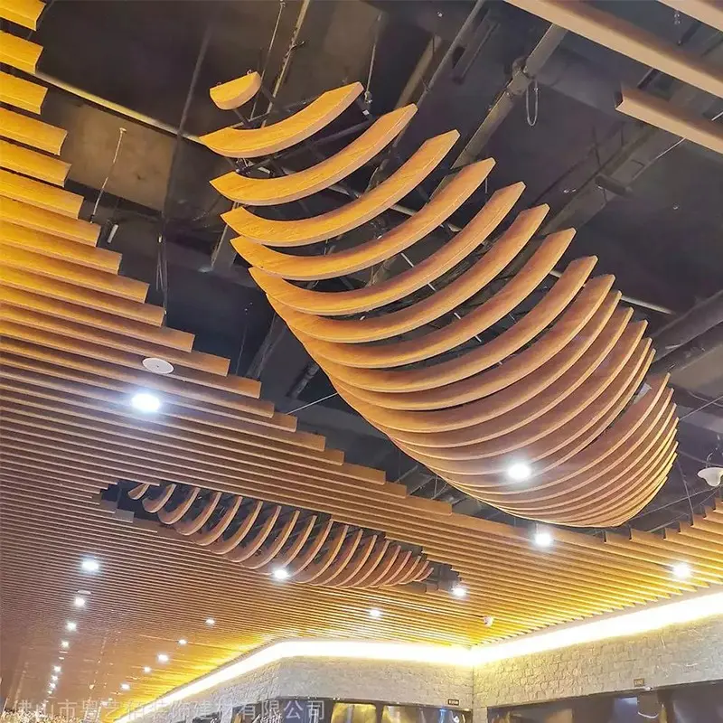 Wholesale Wood grain aluminum square tube-Creating a natural texture aluminum ceiling Manufacturers, Exporters