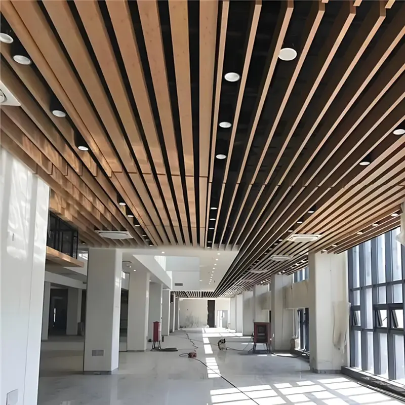 Wholesale Wood grain aluminum square tube-Creating a natural texture aluminum ceiling Manufacturers, Exporters