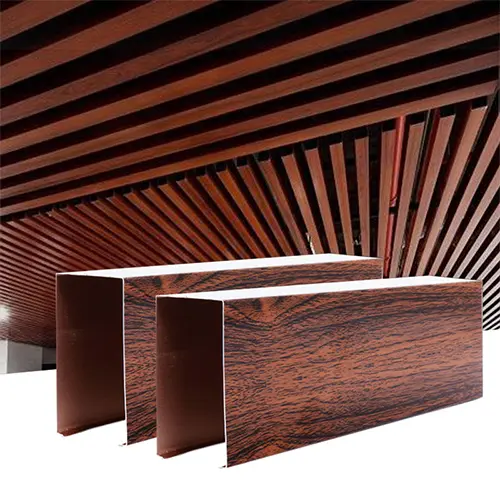 Custom Wood grain U-shaped aluminum square tube: a new choice for architectural decoration to create a natural texture Suppliers, Exporter