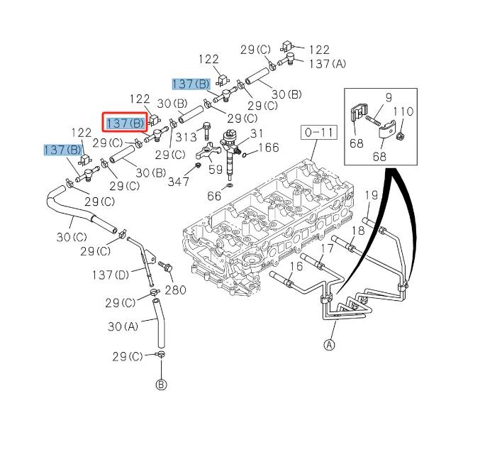 Wholesale 8-97315231-2 PIPE ASM LEAK OFF For ISUZU ZX140-3 4JJ1 Suppliers, Pricelist