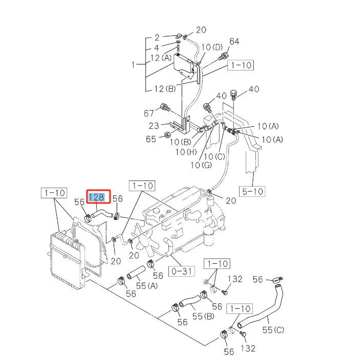 Wholesale 1-21437450-0 HOSE WATER RAD INL For ISUZU FRR33 6HH1 Supplier, Quotes