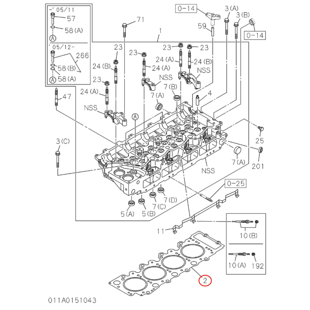 Wholesale 8-98114256-0 8981142560 Cylinder Head Gasket for Isuzu 4HK1 ZX200-3 ZX240-3 Pricelist, Quotes
