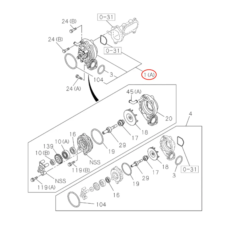 High-Quality 1-87311001-0 1873110010 Water Pump for Isuzu 6WG1 ZX450 ZX470-5G Suppliers, Quotes
