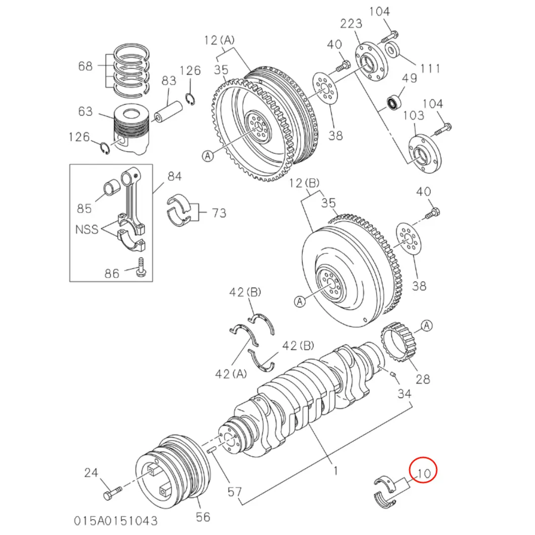 Wholesale 8-97372077-1 8973720771 Crankshaft Metal Set for Isuzu 4HK1 6HK1 ZX200-3 ZX330-3 Suppliers, Quotes