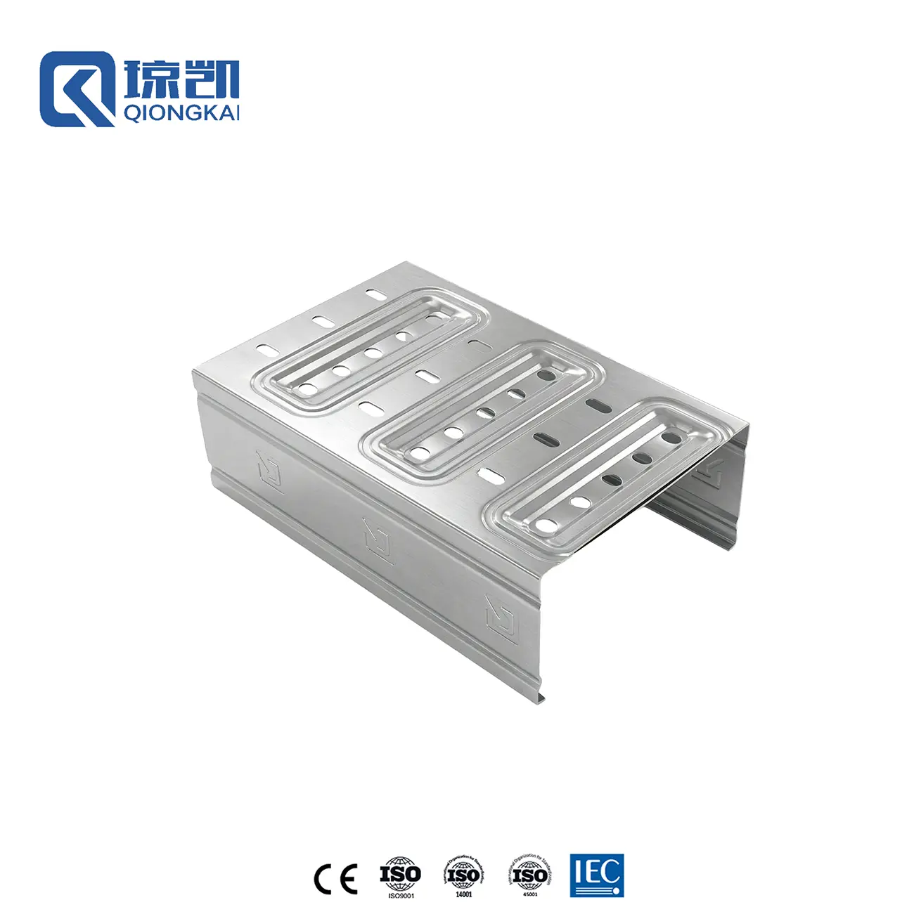 Buy Cost Saving Heavy Duty Reinforced Molded Pre Galvanized Cable Tray Logo Punched Reinforcement on Side Plates 300*100 Factory, Price