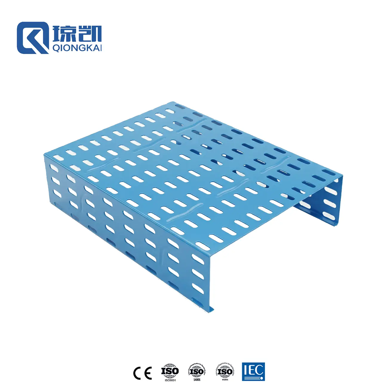 Buy Powder Coated Carbon Steel Pre Galvanized Hot Dip Galvanized PG HDG Cable Tray with Reinforce Ribs - RAL5015 Blue 300*100 Manufacturer, Price