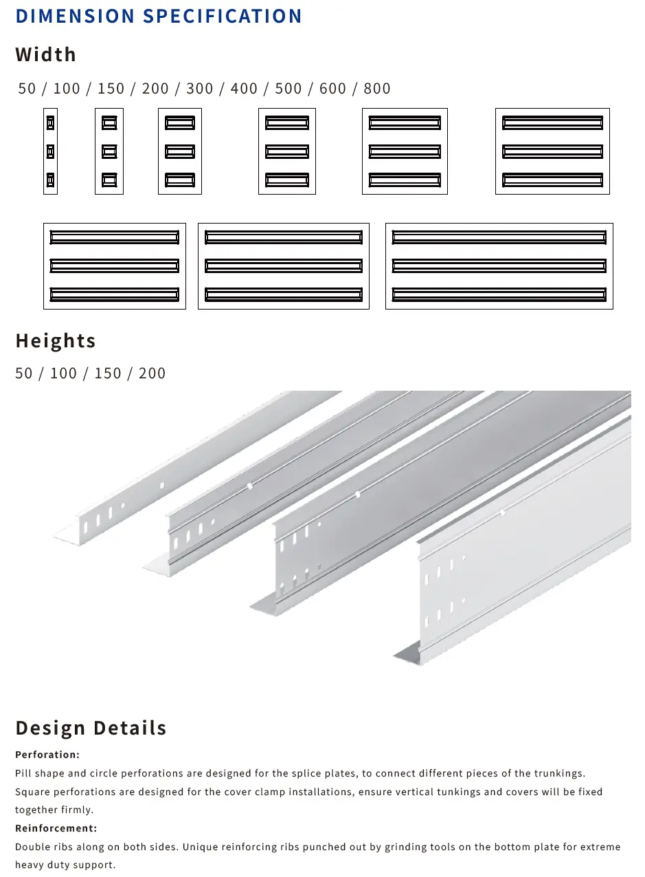 Wholesale Heavy Duty Cost Saving Reinforced Molded Pre Galvanized Cable Trunking Trough Type Channel 100*50 Manufacturer, Price