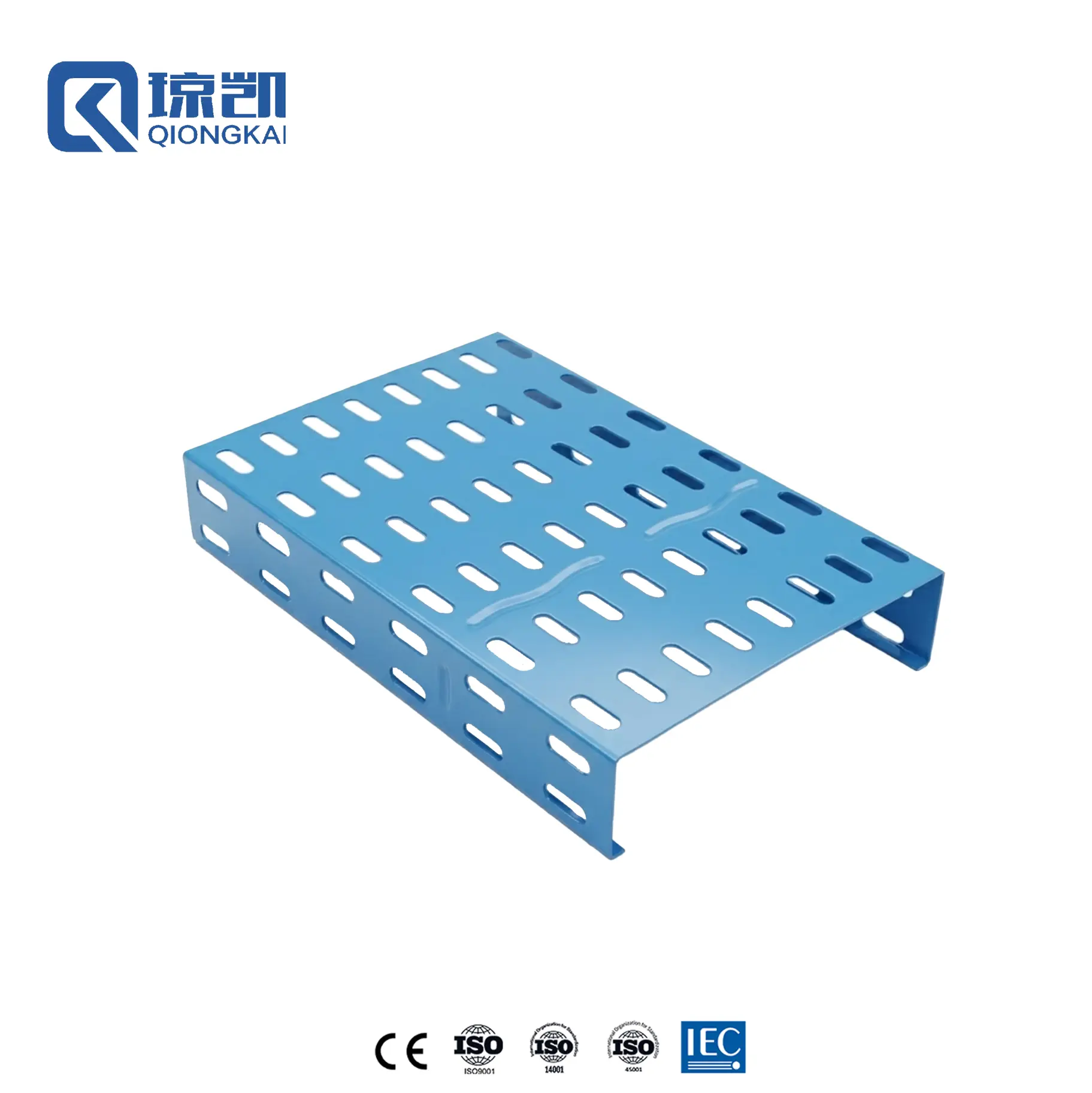 Wholesale Powder Coated Carbon Steel Pre Galvanized PG Cable Tray with Reinforce Ribs - RAL5015 Blue 200*50 Manufacturers, Factories
