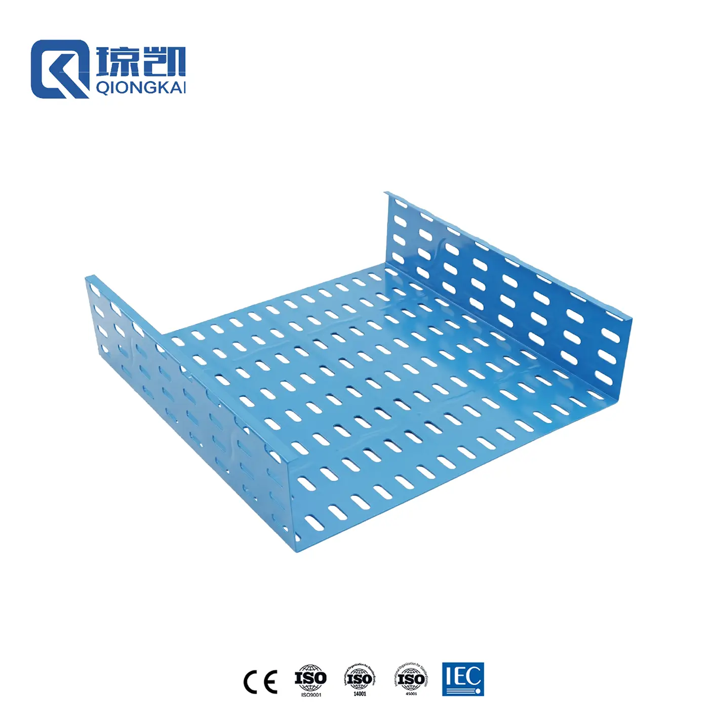 Buy Powder Coated Carbon Steel Pre Galvanized Hot Dip Galvanized PG HDG Cable Tray with Reinforce Ribs - RAL5015 Blue 400*100 Manufacturer, Price