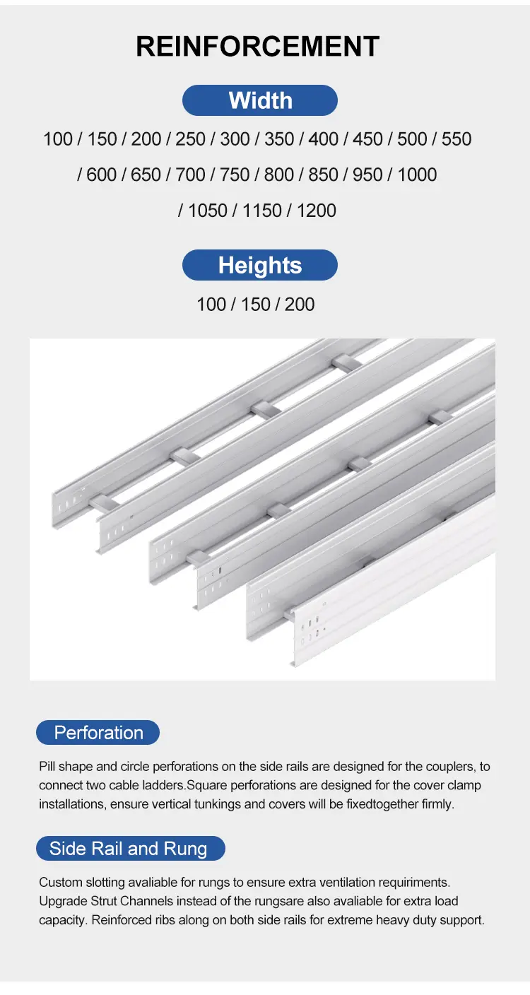Buy Heavy Duty Pre Galvanized or Hot Dip Galvanized Cable Ladder 400*150 Manufacturers, Supplier