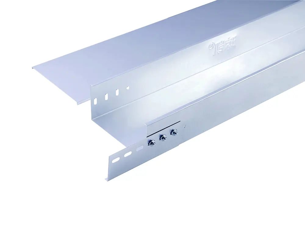 Galvanized cable tray profile view