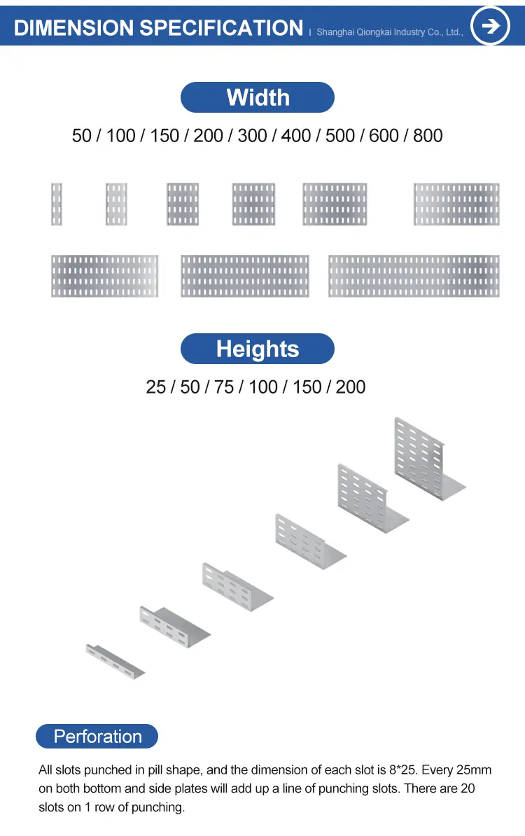Wholesale PG HDG Perforated Cable Tray 50*25 Supplier, Price