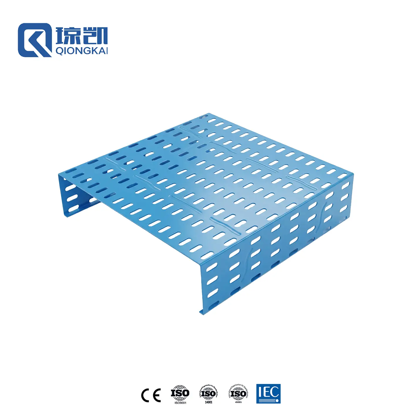 Buy Powder Coated Carbon Steel Pre Galvanized Hot Dip Galvanized PG HDG Cable Tray with Reinforce Ribs - RAL5015 Blue 400*100 Manufacturer, Price