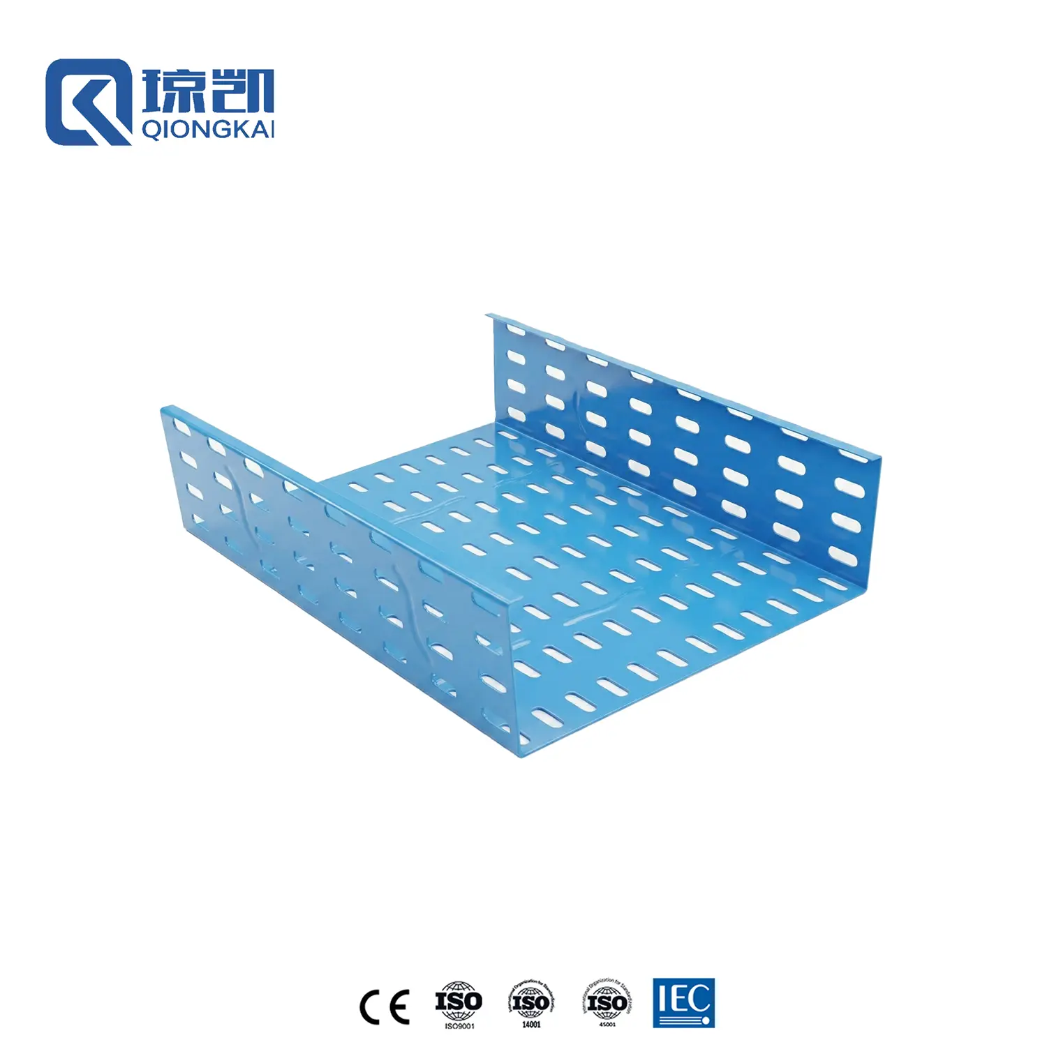 Buy Powder Coated Carbon Steel Pre Galvanized Hot Dip Galvanized PG HDG Cable Tray with Reinforce Ribs - RAL5015 Blue 300*100 Manufacturer, Price