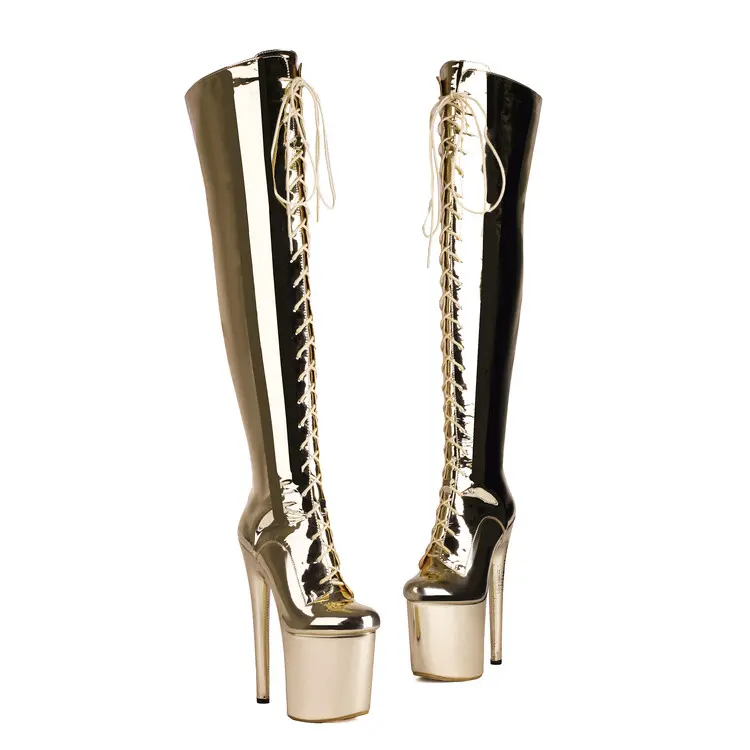 ODM 20cm Ultra High Heel Pole Dance Thigh Boots in Seductive Red Exporter, Company